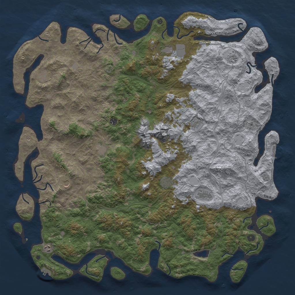 Rust Map: Procedural Map, Size: 6000, Seed: 199871458, 20 Monuments