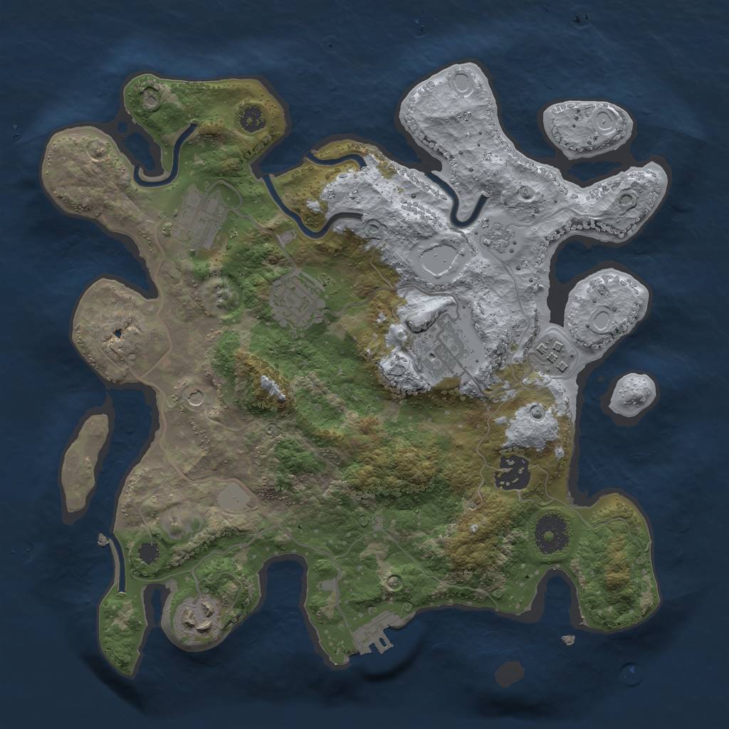 Rust Map: Procedural Map, Size: 3000, Seed: 12031988, 14 Monuments