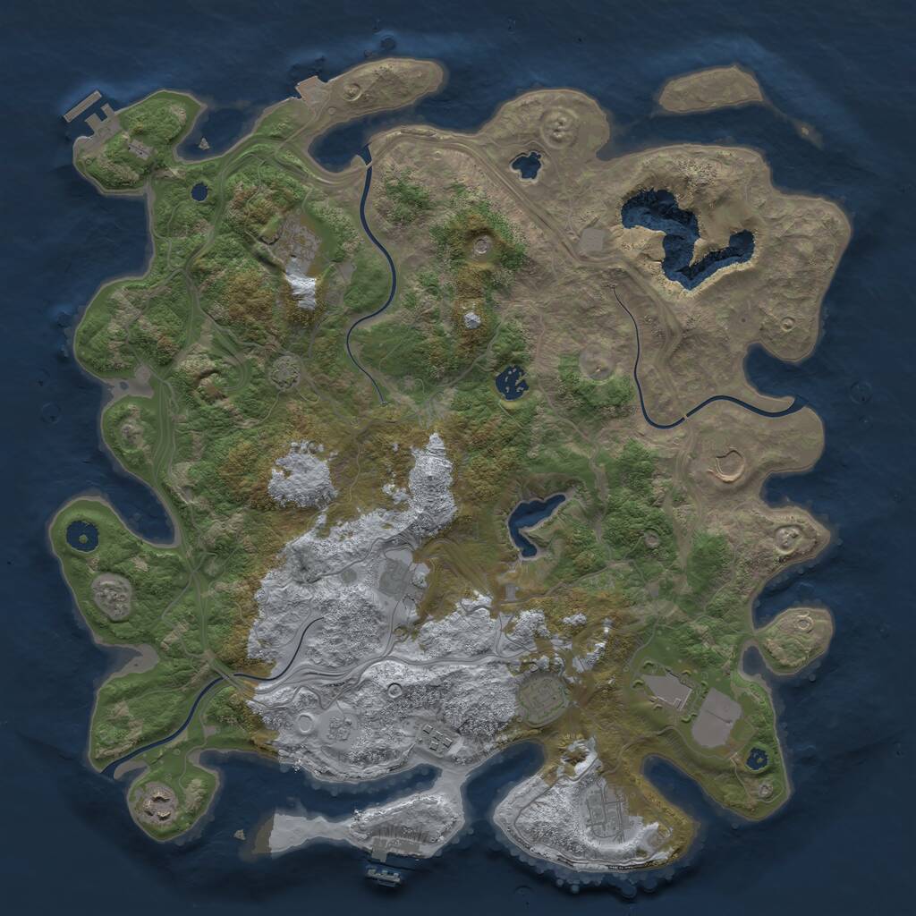 Rust Map: Procedural Map, Size: 4300, Seed: 22552, 15 Monuments