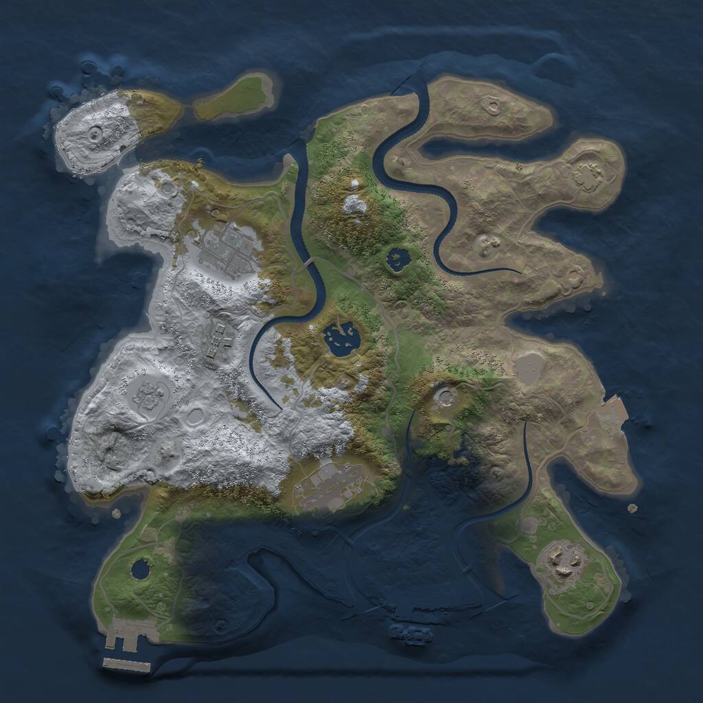 Rust Map: Procedural Map, Size: 3000, Seed: 490416, 11 Monuments