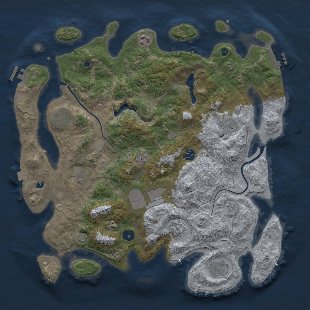 Rust Map: Procedural Map, Size: 4000, Seed: 808988989, 15 Monuments