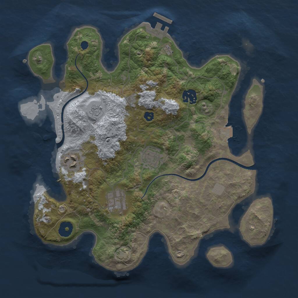 Rust Map: Procedural Map, Size: 3000, Seed: 468920097, 8 Monuments
