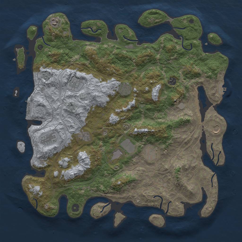 Rust Map: Procedural Map, Size: 4500, Seed: 449675477, 19 Monuments