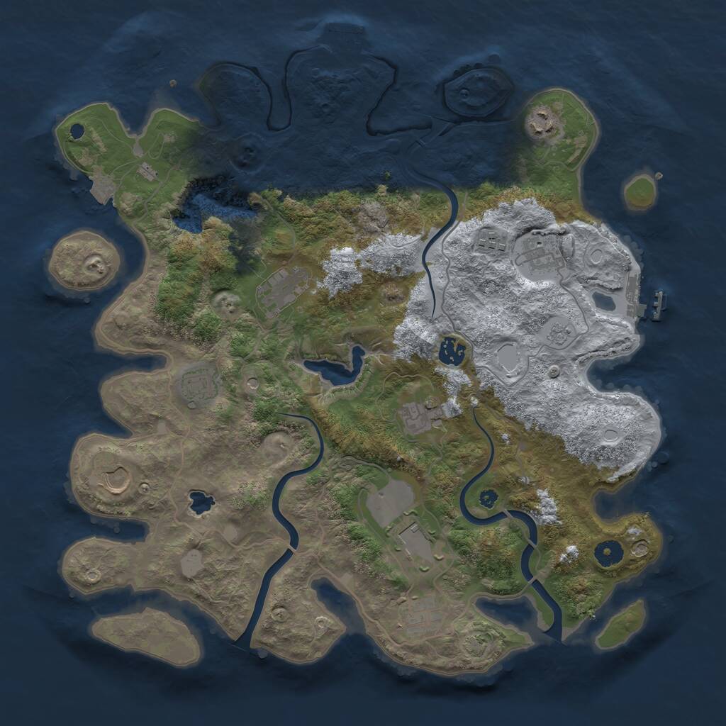Rust Map: Procedural Map, Size: 4000, Seed: 25991615, 16 Monuments