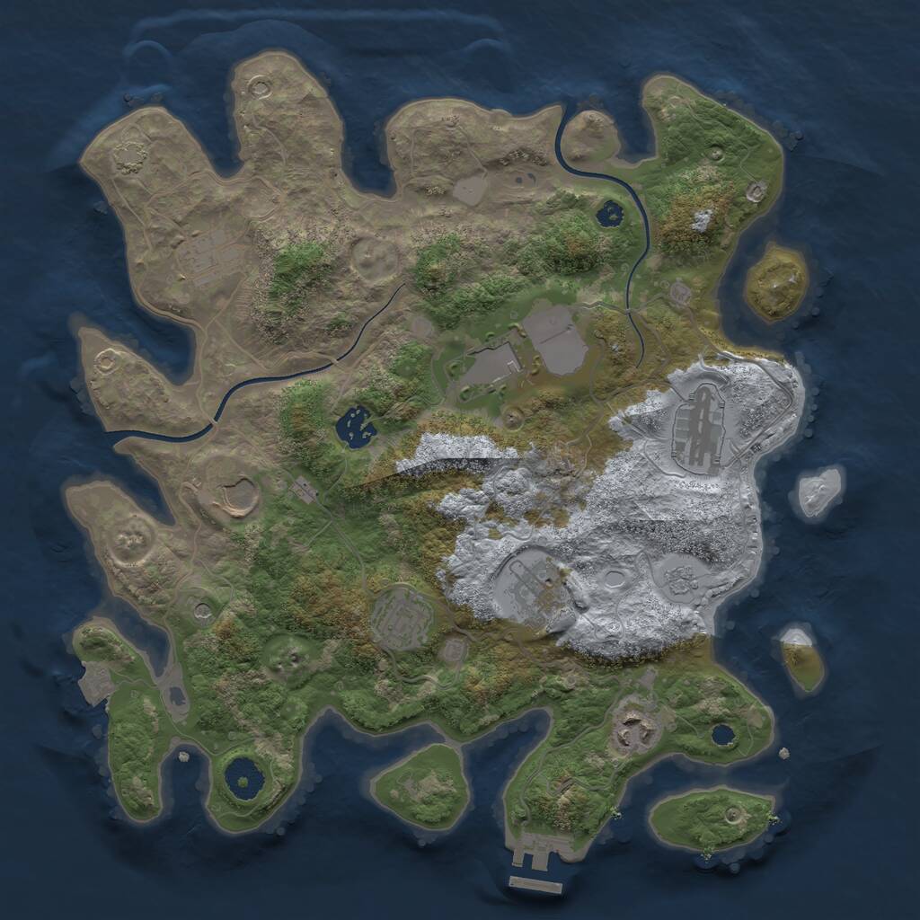 Rust Map: Procedural Map, Size: 3500, Seed: 28981208, 13 Monuments