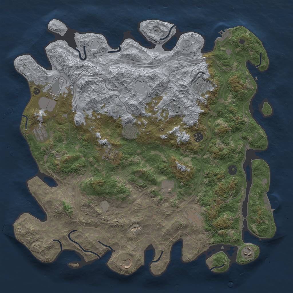 Rust Map: Procedural Map, Size: 4500, Seed: 52167, 20 Monuments