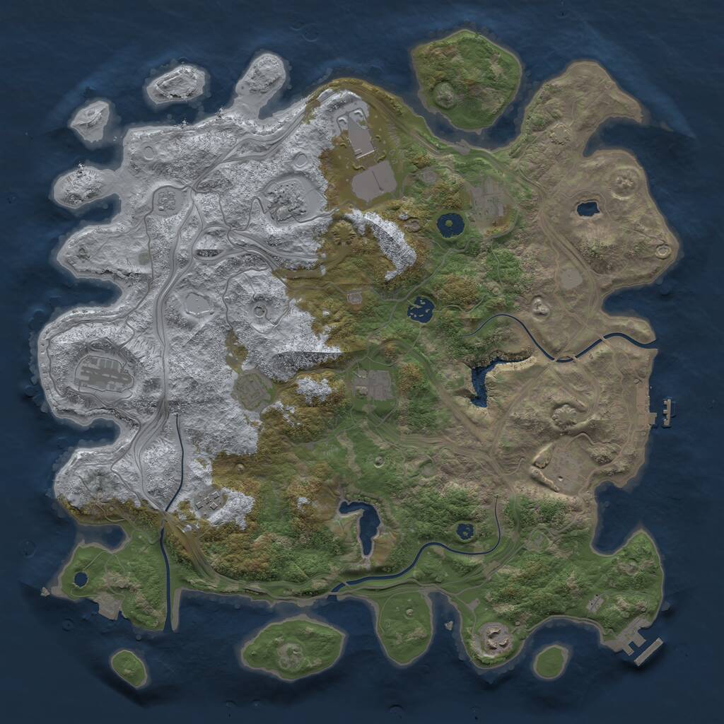 Rust Map: Procedural Map, Size: 4250, Seed: 520, 16 Monuments