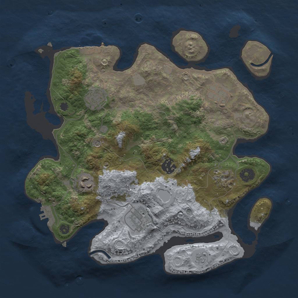Rust Map: Procedural Map, Size: 3100, Seed: 1489761254, 15 Monuments