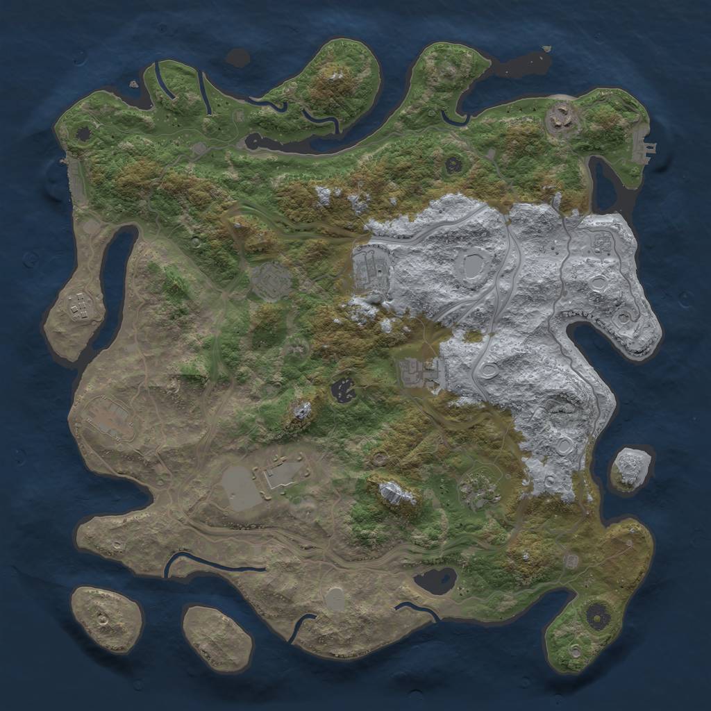 Rust Map: Procedural Map, Size: 4250, Seed: 307230093, 18 Monuments