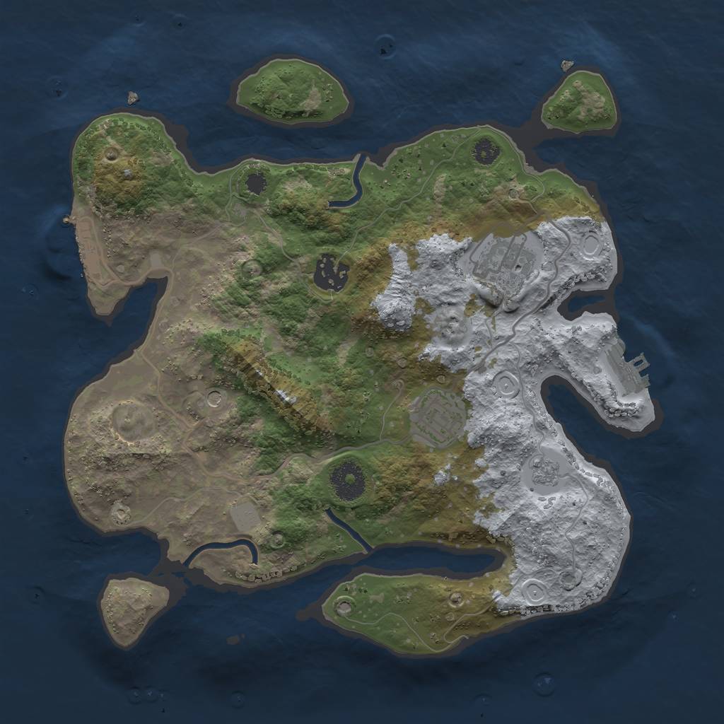 Rust Map: Procedural Map, Size: 3000, Seed: 117258, 12 Monuments