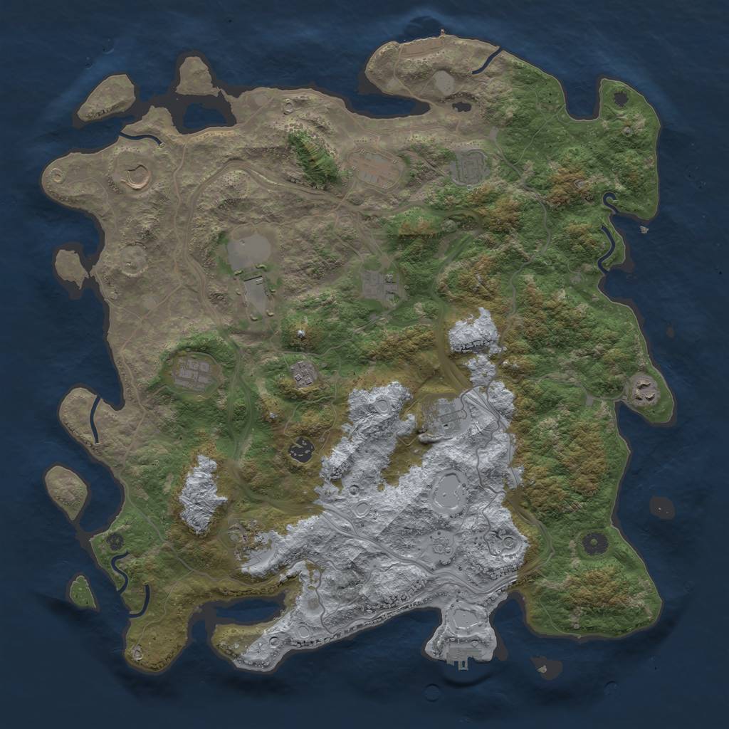 Rust Map: Procedural Map, Size: 4500, Seed: 94856320, 20 Monuments