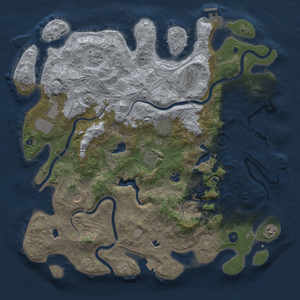 Rust Map: Procedural Map, Size: 4500, Seed: 683062856, 15 Monuments