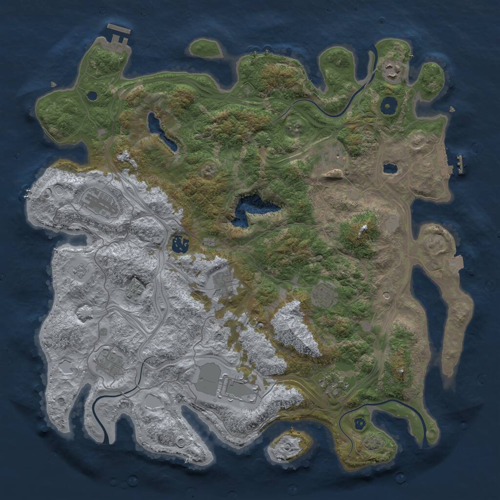 Rust Map: Procedural Map, Size: 4250, Seed: 18886, 16 Monuments