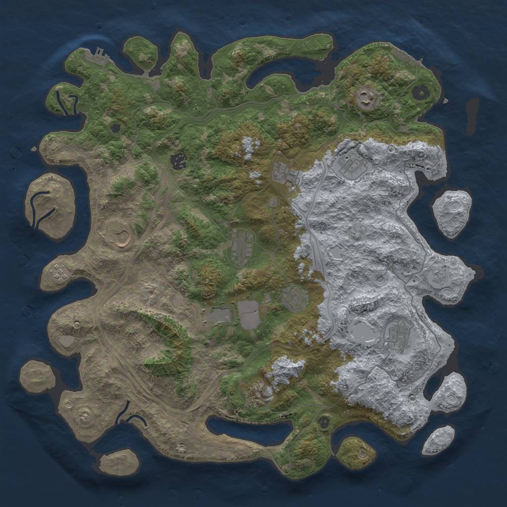 Rust Map: Procedural Map, Size: 4500, Seed: 14602, 20 Monuments