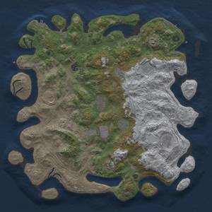 Thumbnail Rust Map: Procedural Map, Size: 4500, Seed: 14602, 20 Monuments