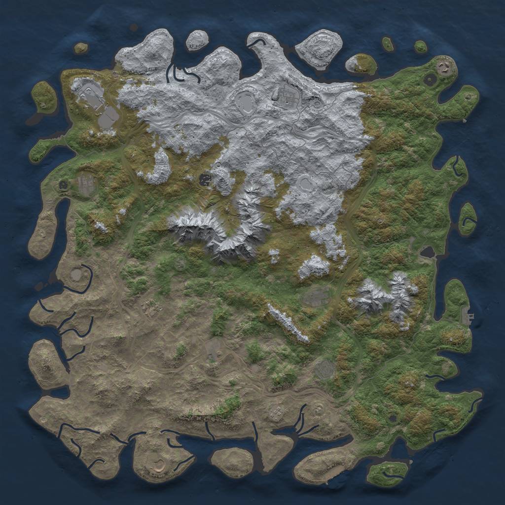 Rust Map: Procedural Map, Size: 6000, Seed: 250468, 20 Monuments