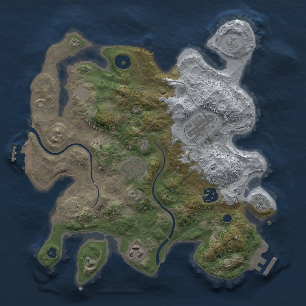 Rust Map: Procedural Map, Size: 3000, Seed: 10549247, 10 Monuments