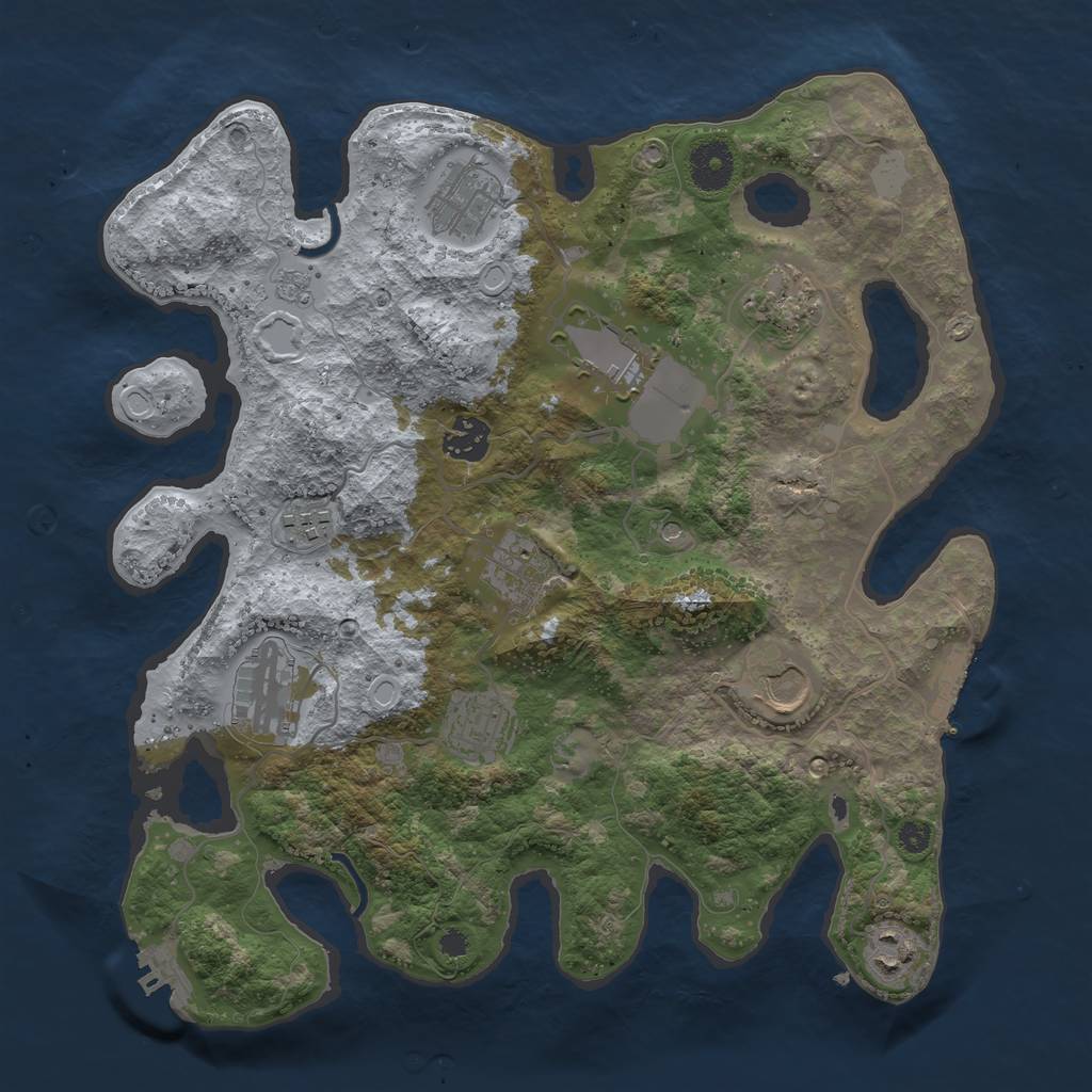 Rust Map: Procedural Map, Size: 3500, Seed: 1336651860, 19 Monuments