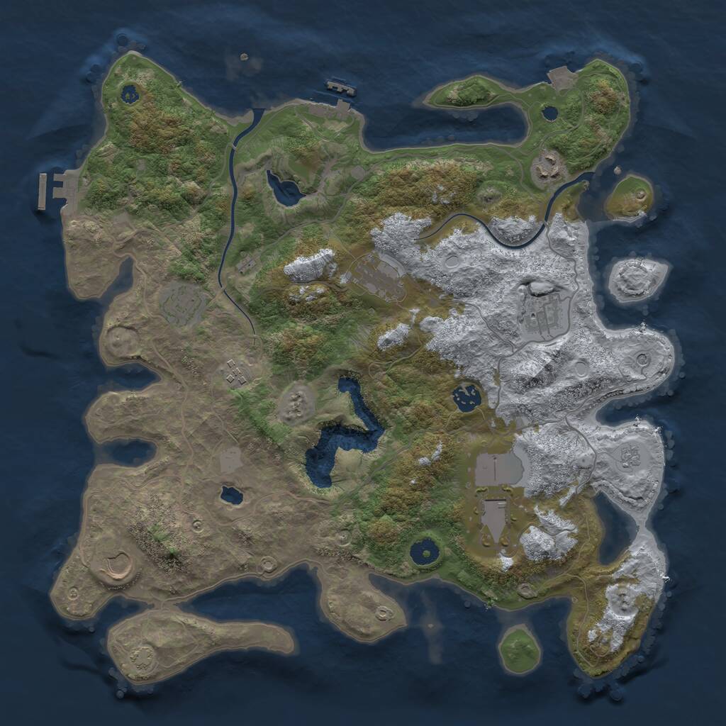 Rust Map: Procedural Map, Size: 4000, Seed: 459909984, 14 Monuments