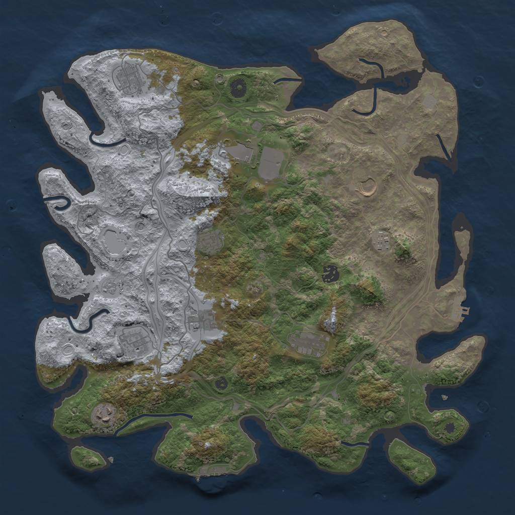 Rust Map: Procedural Map, Size: 4250, Seed: 247290907, 19 Monuments