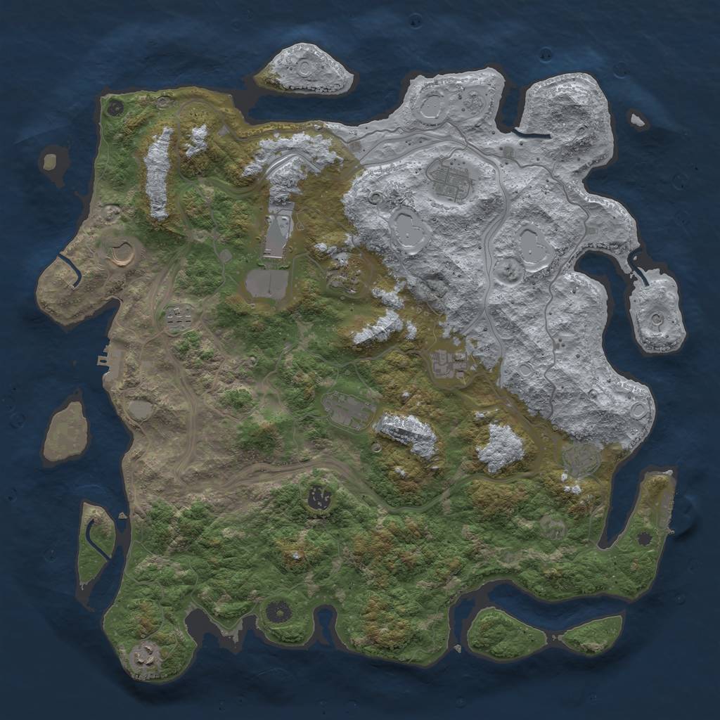 Rust Map: Procedural Map, Size: 4500, Seed: 616270955, 19 Monuments