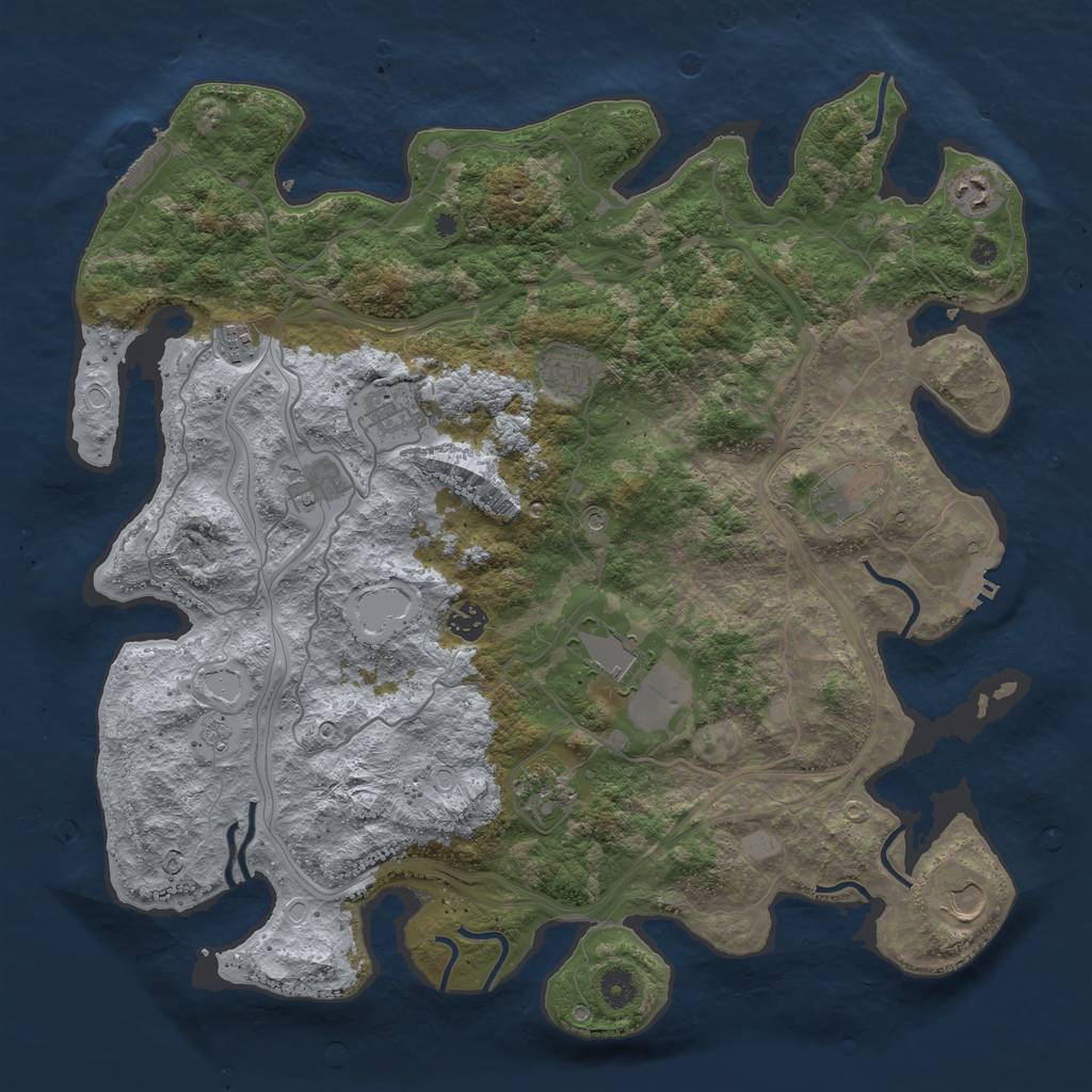 Rust Map: Procedural Map, Size: 4300, Seed: 1035931811, 19 Monuments