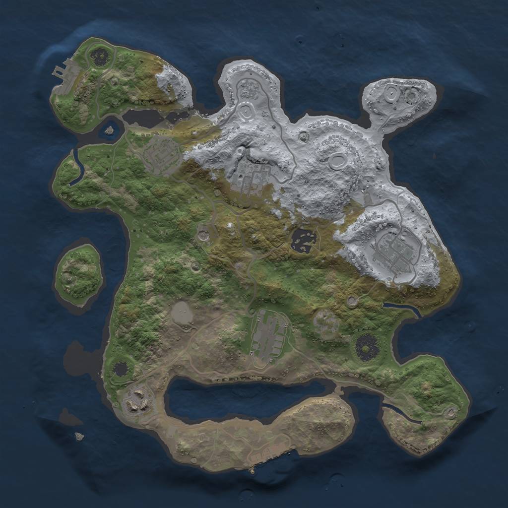 Rust Map: Procedural Map, Size: 3000, Seed: 2534564, 15 Monuments