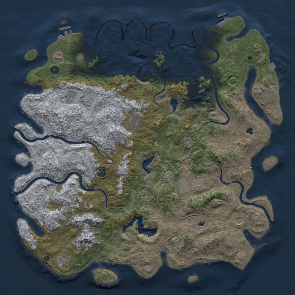 Rust Map: Procedural Map, Size: 5220, Seed: 100816564, 17 Monuments