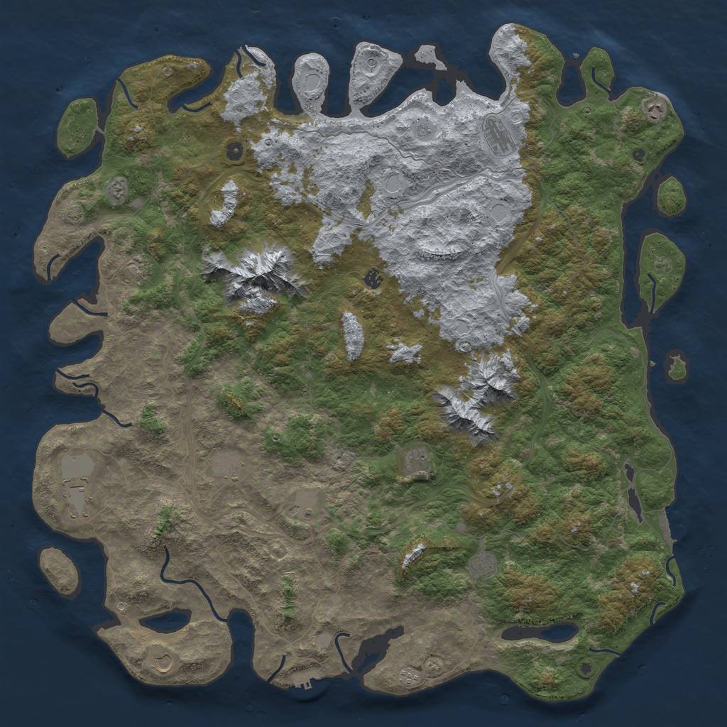 Rust Map: Procedural Map, Size: 6000, Seed: 1626925556, 19 Monuments