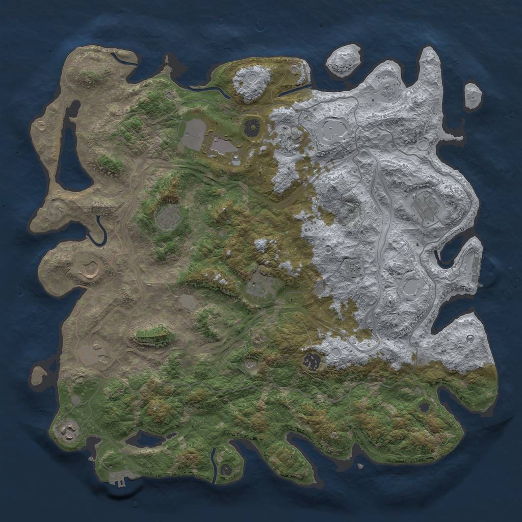 Rust Map: Procedural Map, Size: 4500, Seed: 786386887, 19 Monuments