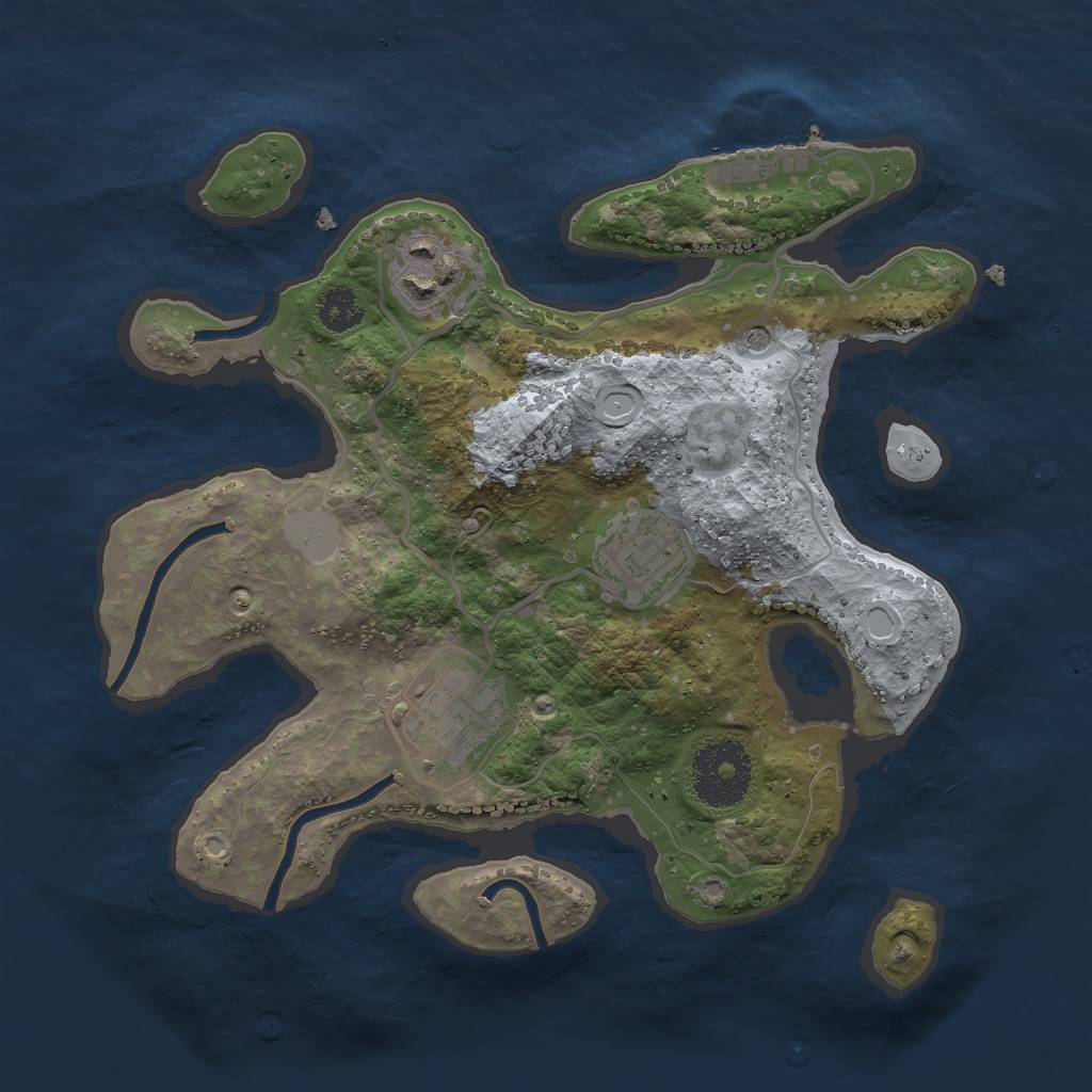 Rust Map: Procedural Map, Size: 2600, Seed: 54551, 10 Monuments