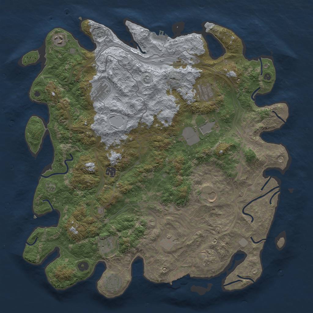 Rust Map: Procedural Map, Size: 4500, Seed: 13987, 19 Monuments