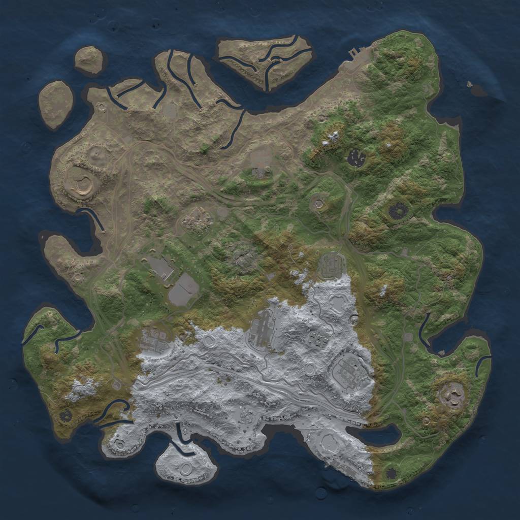 Rust Map: Procedural Map, Size: 4250, Seed: 96983142, 18 Monuments