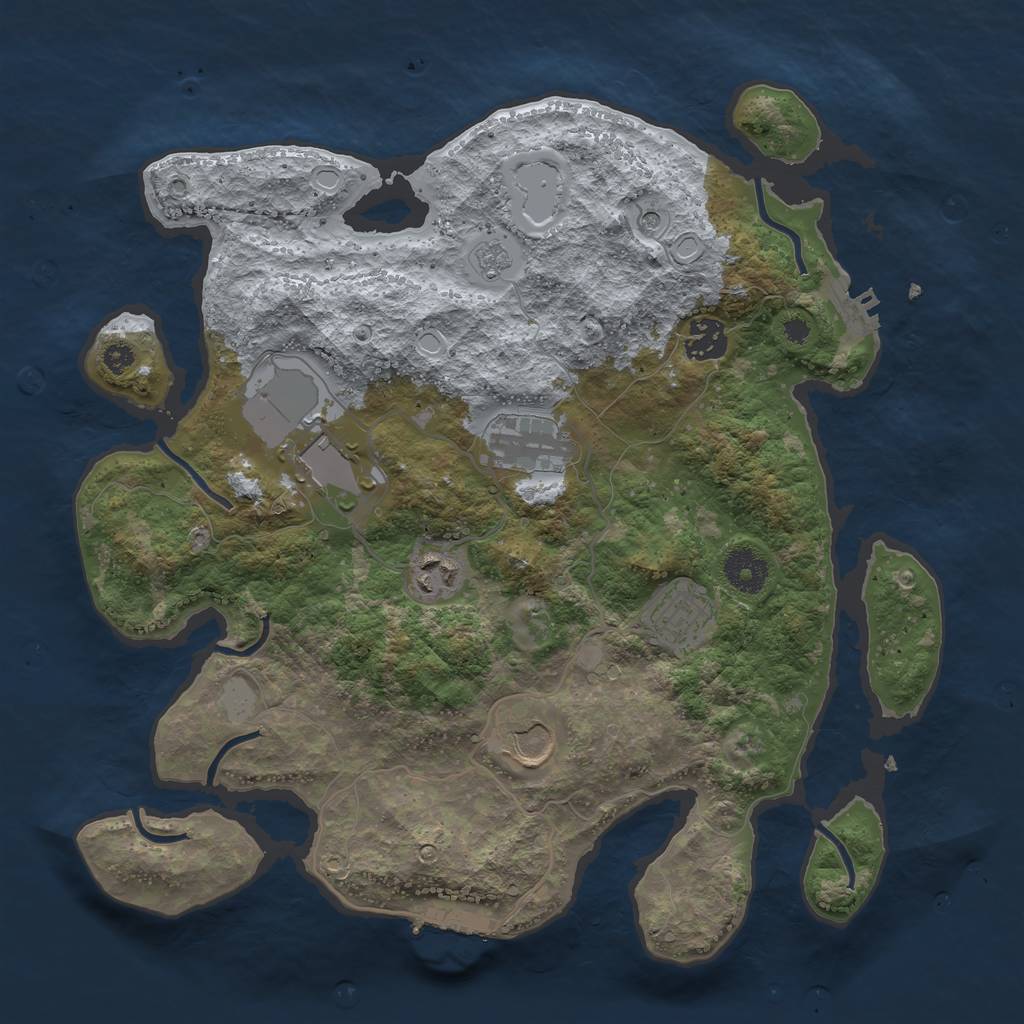 Rust Map: Procedural Map, Size: 3500, Seed: 848268198, 15 Monuments