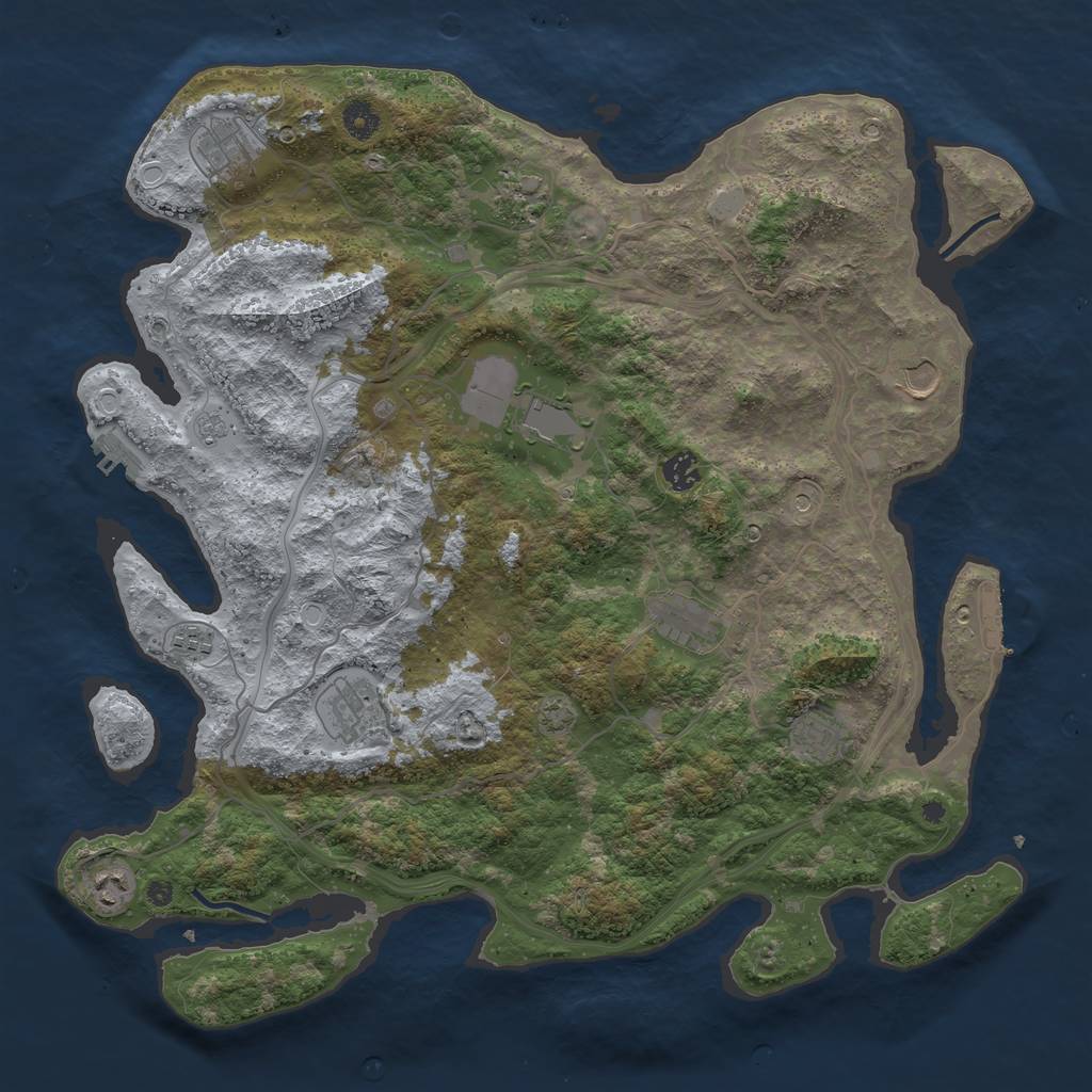 Rust Map: Procedural Map, Size: 4300, Seed: 767576, 18 Monuments