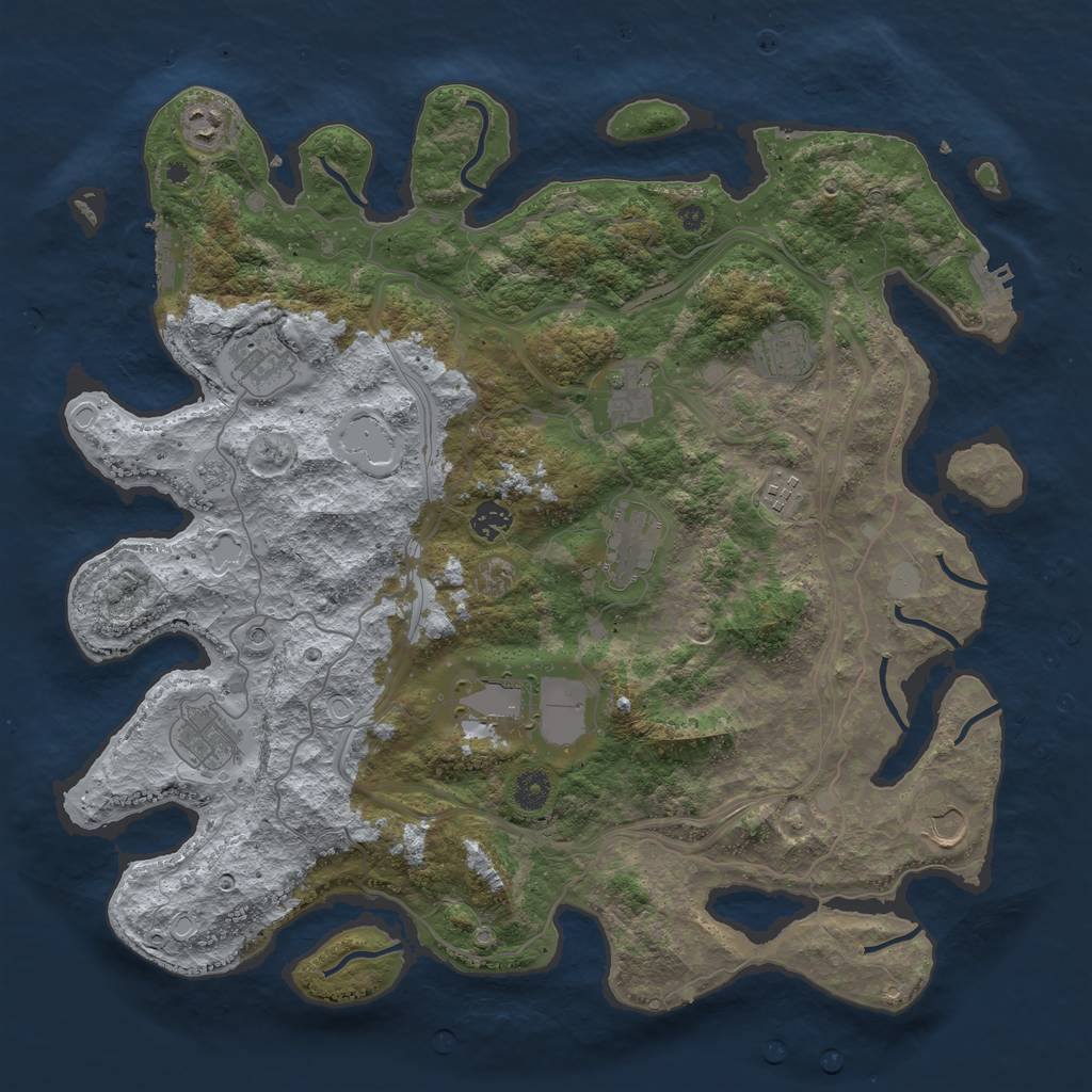 Rust Map: Procedural Map, Size: 4250, Seed: 1539153915, 17 Monuments