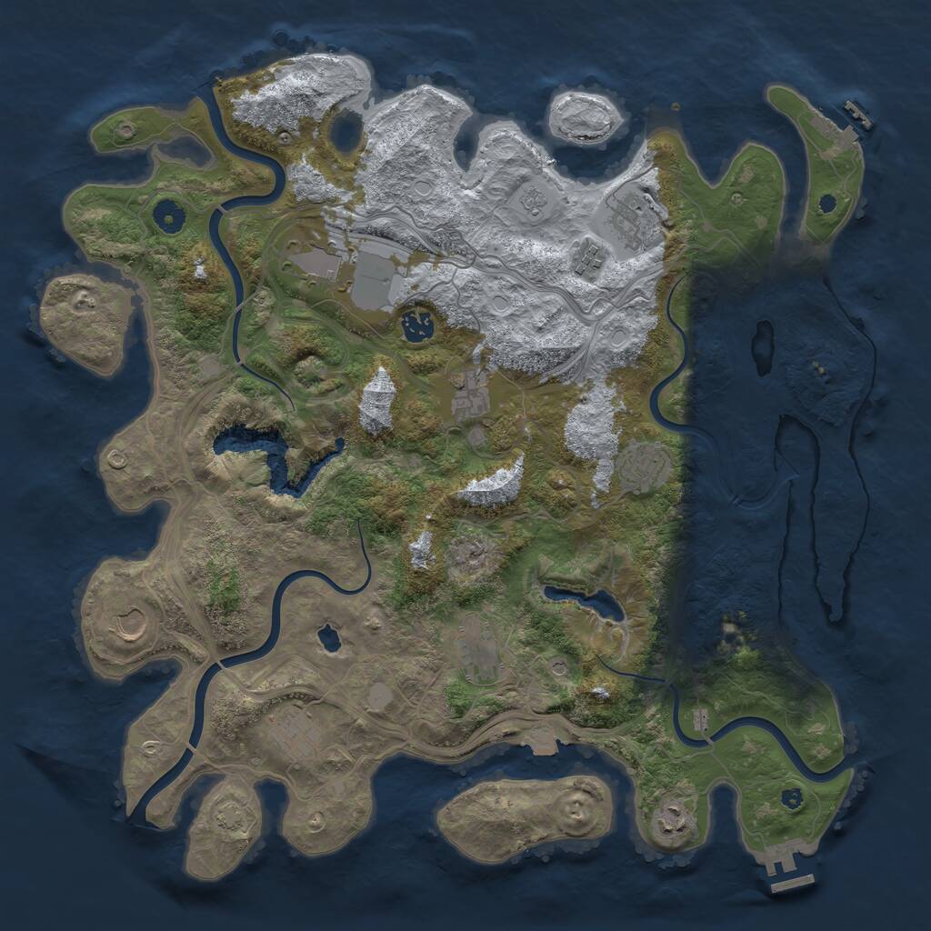 Rust Map: Procedural Map, Size: 4300, Seed: 653225710, 16 Monuments
