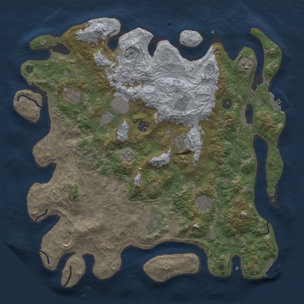 Rust Map: Procedural Map, Size: 4300, Seed: 653225710, 18 Monuments