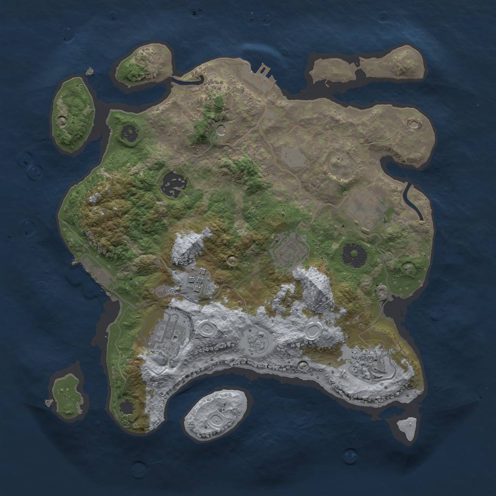 Rust Map: Procedural Map, Size: 3000, Seed: 25500, 15 Monuments