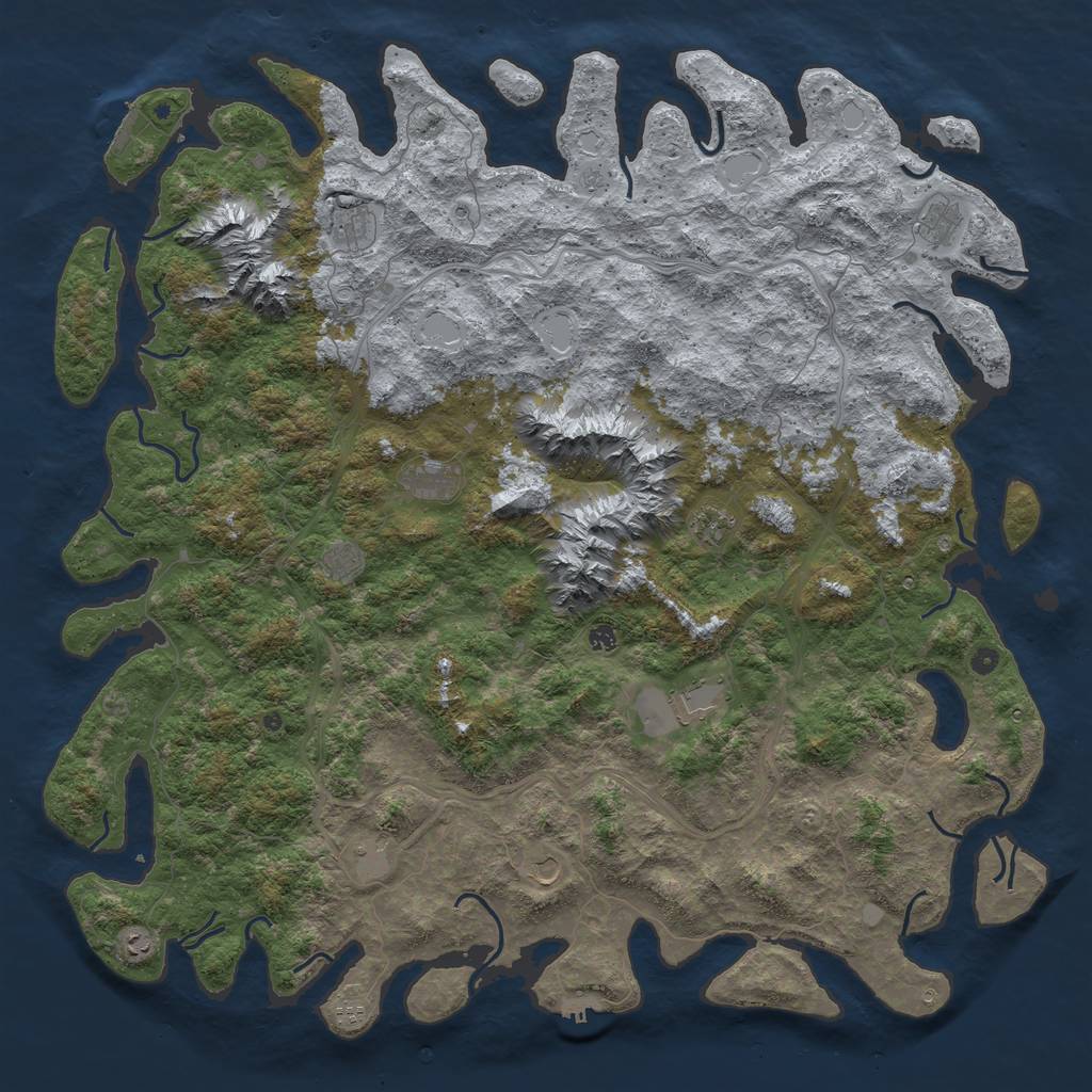 Rust Map: Procedural Map, Size: 6000, Seed: 2456, 20 Monuments