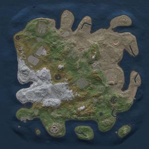 Thumbnail Rust Map: Procedural Map, Size: 3500, Seed: 513532771, 19 Monuments