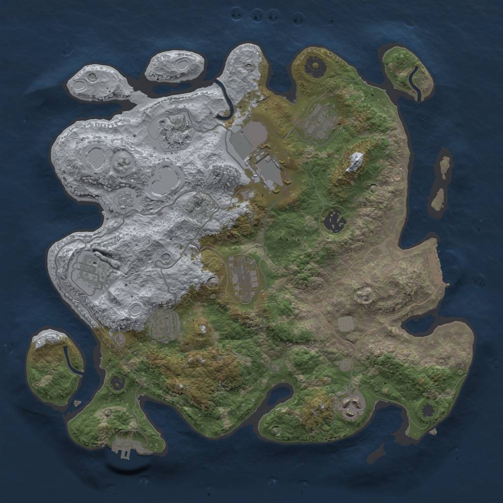 Rust Map: Procedural Map, Size: 3500, Seed: 8546, 17 Monuments