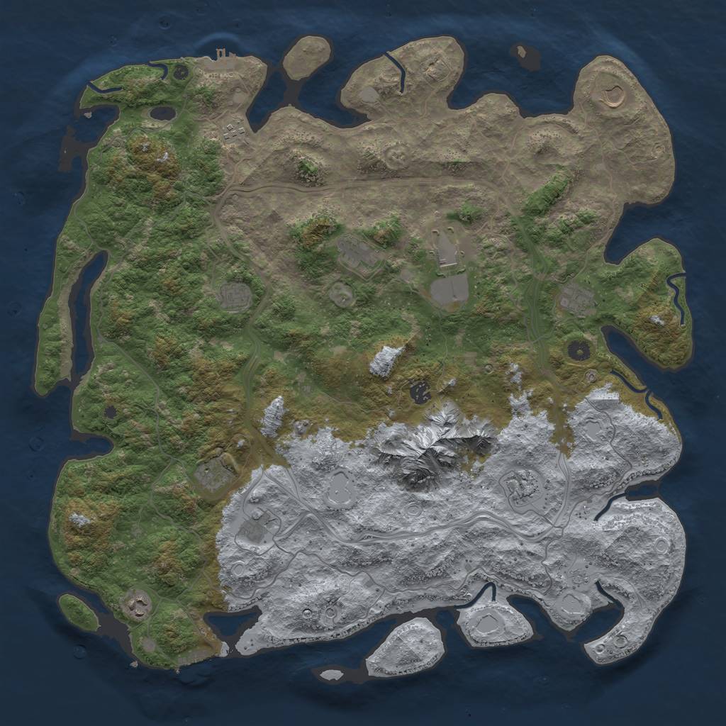 Rust Map: Procedural Map, Size: 5000, Seed: 342322980, 20 Monuments