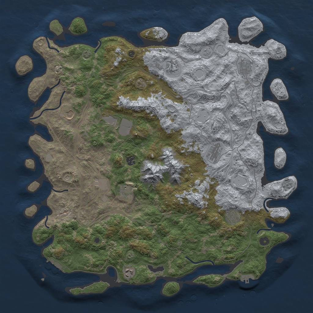 Rust Map: Procedural Map, Size: 5000, Seed: 1748775682, 19 Monuments