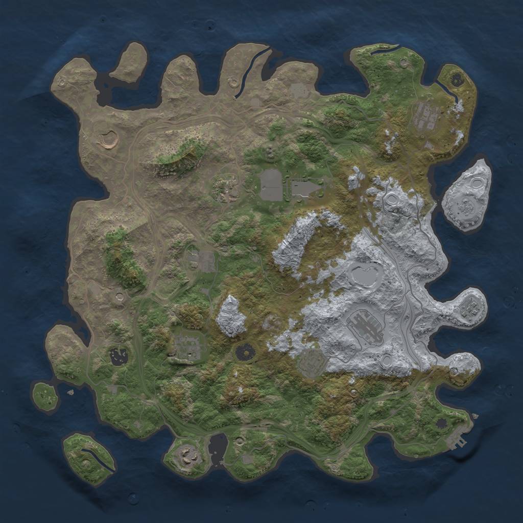 Rust Map: Procedural Map, Size: 4250, Seed: 1214264447, 19 Monuments