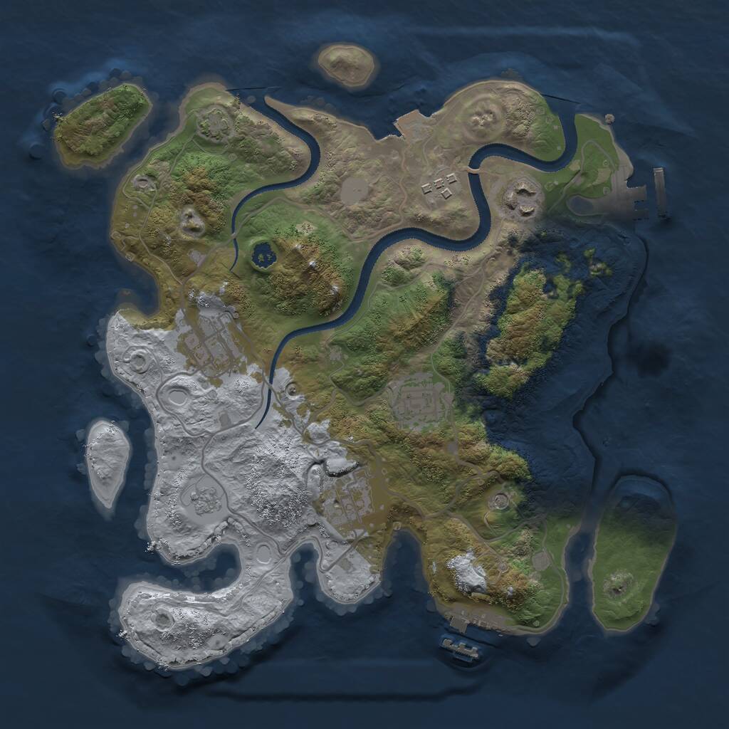 Rust Map: Procedural Map, Size: 3000, Seed: 104671885, 11 Monuments