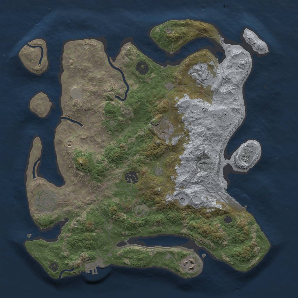 Rust Map: Procedural Map, Size: 3400, Seed: 4683215, 15 Monuments