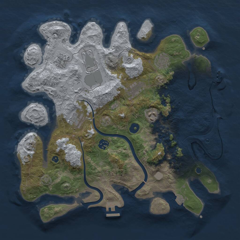 Rust Map: Procedural Map, Size: 3600, Seed: 819870165, 14 Monuments
