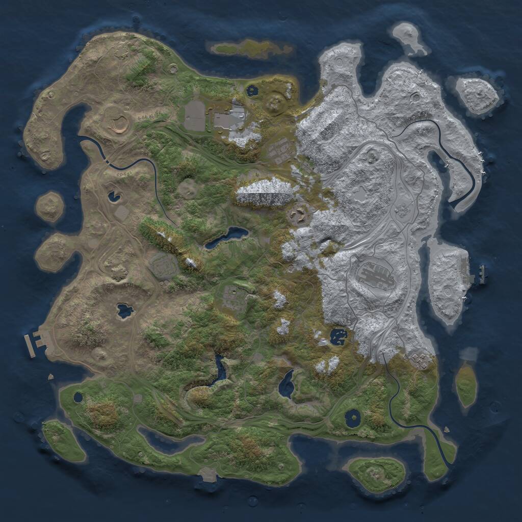 Rust Map: Procedural Map, Size: 4500, Seed: 310869914, 15 Monuments
