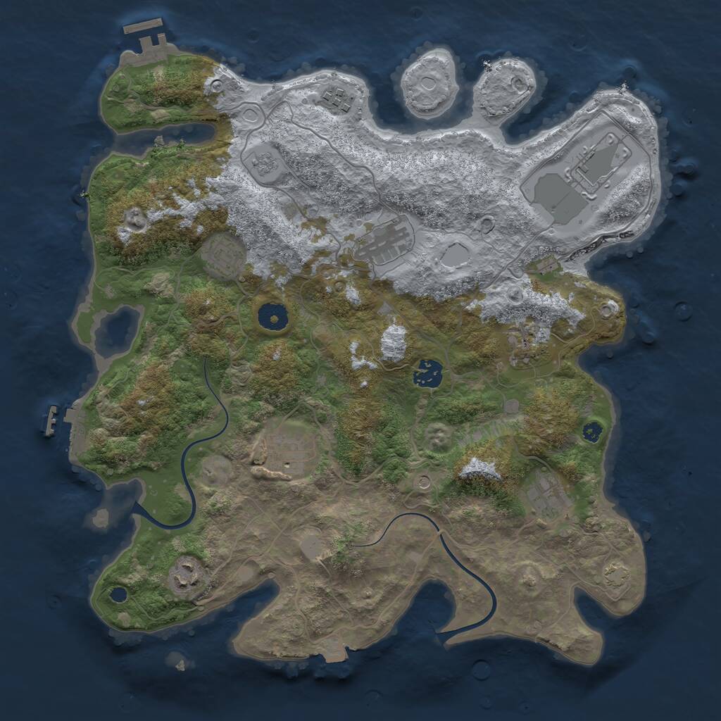 Rust Map: Procedural Map, Size: 3700, Seed: 176120518, 15 Monuments